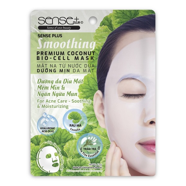 Mặt Nạ Sinh Học Dưỡng Da Mềm Mịn Và Ngừa Mụn Từ Nước Dừa Sense+ Smoothing Premium Coconut Bio - Cell Mask 23G (Wn)