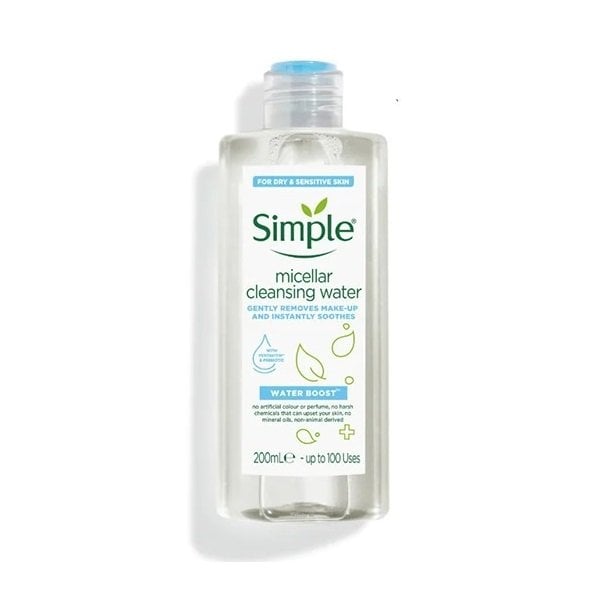 Nước Tẩy Trang Cho Da Khô Và Nhạy Cảm Simple Water Boost Micellar Cleansing Water 200Ml (Wn)