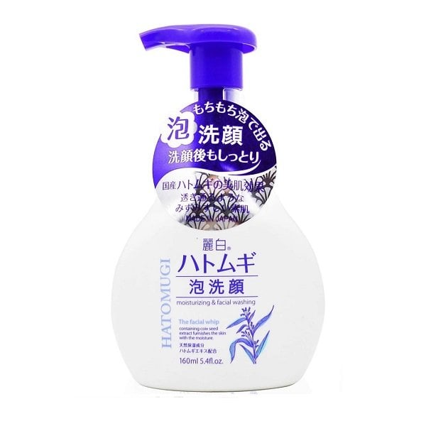 Sữa Rửa Mặt Hatomugi The Facial Whip Ý Dĩ Tạo Bọt Dưỡng Ẩm, Sáng Da 160Ml (Wn)
