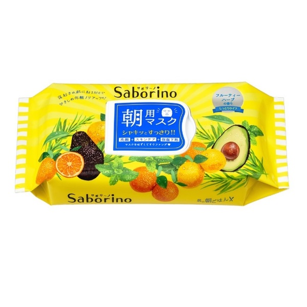 Mặt Nạ Dưỡng Ẩm Buổi Sáng Hương Trái Cây Saborino Morning Facial Sheet Mask 32 Miếng (Wn)
