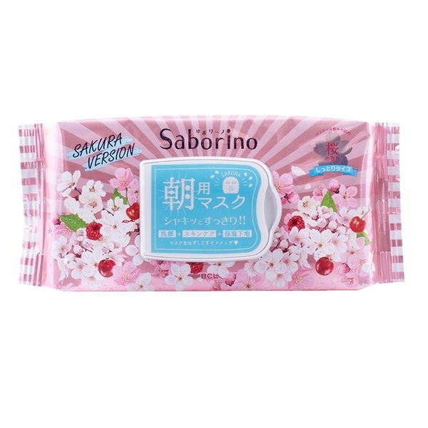 Mặt Nạ Dưỡng Ẩm Buổi Sáng Hương Hoa Anh Đào Saborino Morning Facial Sheet Mask 28 Miếng (Wn)