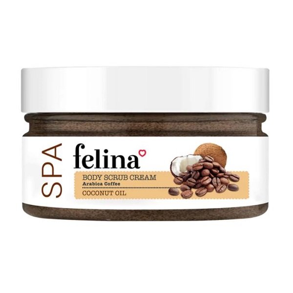 Kem Tẩy Tế Bào Da Chết Hạt Cà Phê Và Tinh Dầu Dừa Felina Body Scrub Cream 220G (Wn)