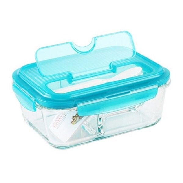 Hộp Thủy Tinh 3 Ngăn Lock & Lock 1000Ml Llg447Ctlg - Màu Xanh Lá Cây