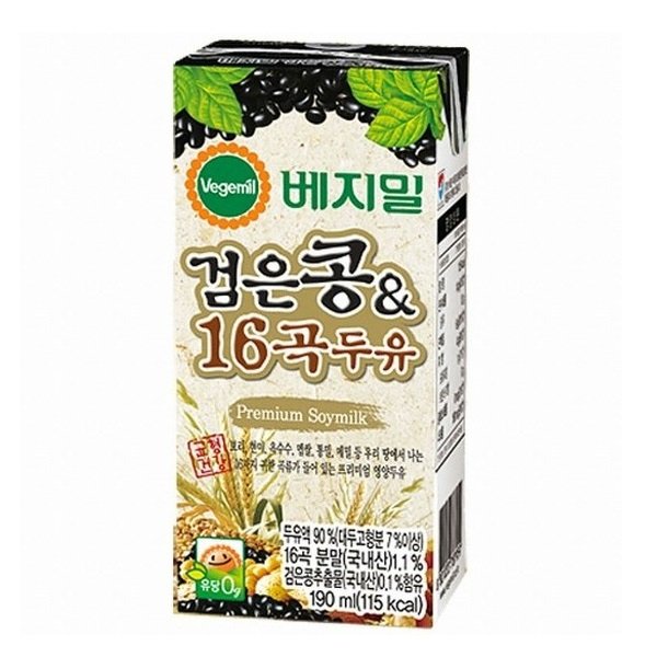 Sữa Đậu Đen Và 16 Vị Ngũ Cốc Vegemil 190Ml (Hộp)