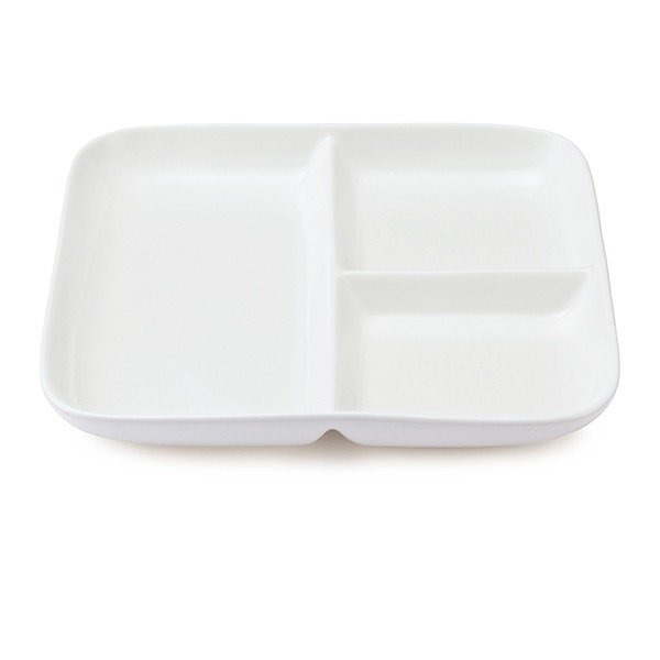 Đĩa 3 Ngăn Home Coordy Màu Trắng 23X23X3.8Cm