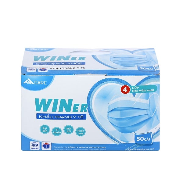 Ds Khẩu Trang Y Tế Winner 4 Lớp Kháng Khuẩn Hộp 50 Cái (Giao Màu Ngẫu Nhiên)