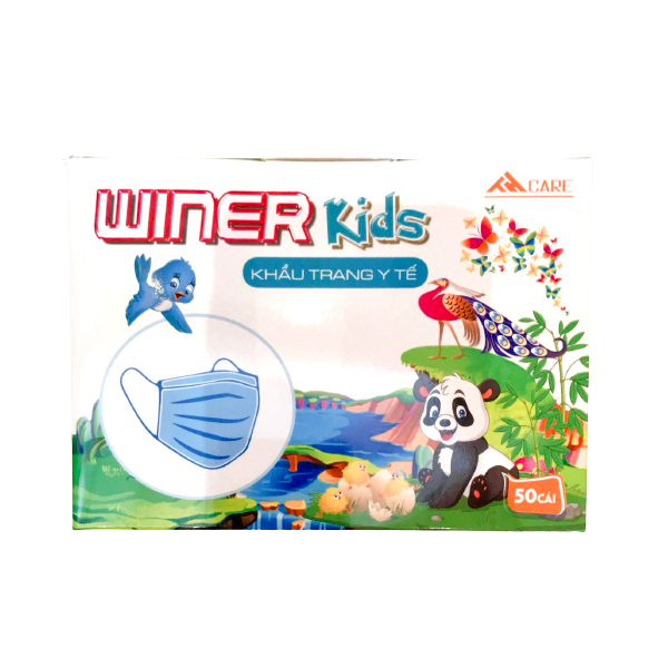 Ds Khẩu Trang Y Tế Trẻ Em Winner 3 Lớp Kháng Khuẩn Họa Tiết Hộp 50 Cái