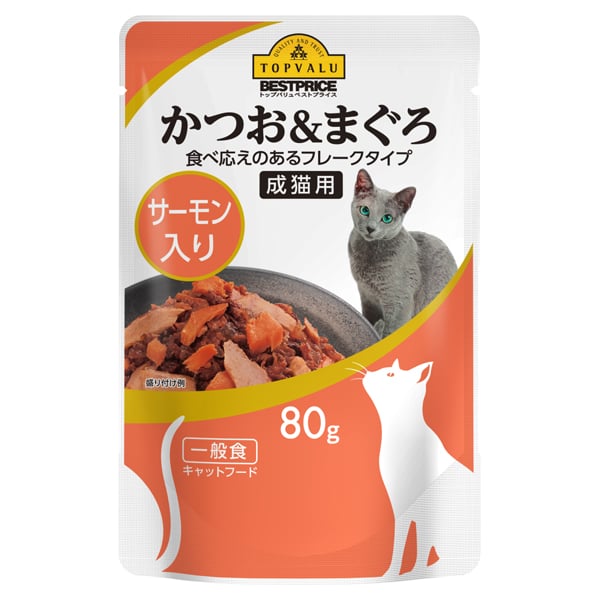 Thức Ăn Dạngthạch Cho Mèo Trưởng Thành Vị Cá Ngừ & Cá Hồi Aeon Topvalu 80G