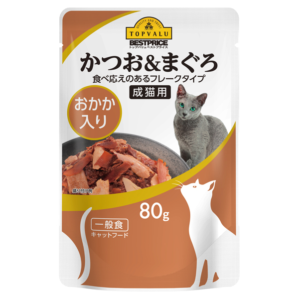 Thức Ăn Dạng Thạch Mèo Trưởng Thành Vị Cá Ngừ & Cá Bào Aeon Topvalu 80G