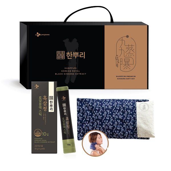 Hộp Quà Thực Phẩm Bảo Vệ Sức Khỏe CJ Hanppuri Korean Royal Black Ginseng Extract Hộp 10 Gói x 10g