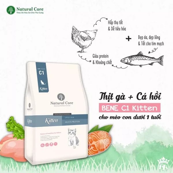 Thức Ăn Cho Mèo Con Natural Core C1 2Kg