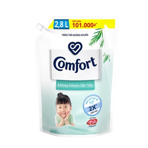 Nước Xả Vải Em Bé Comfort Kháng Khuẩn Dịu Nhẹ 2.8L