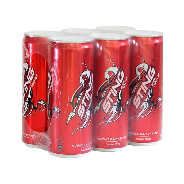 Lốc 6 Nước Tăng Lực Sting Red Sleek 320Ml