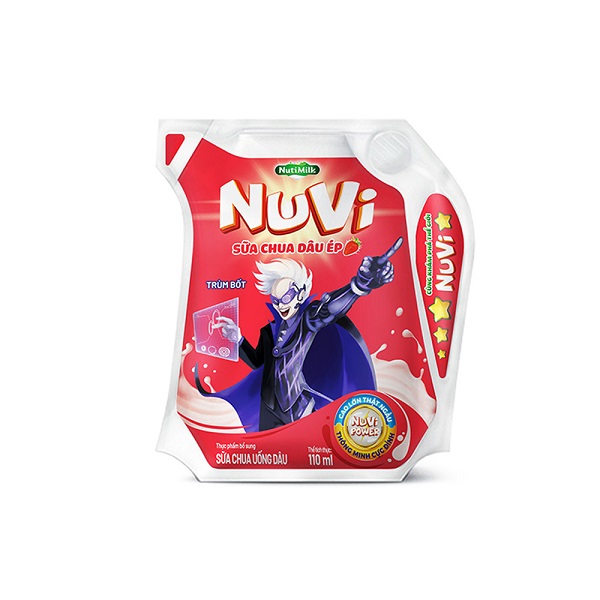 Sữa Chua Uống Nuvi Dâu Túi 110Ml