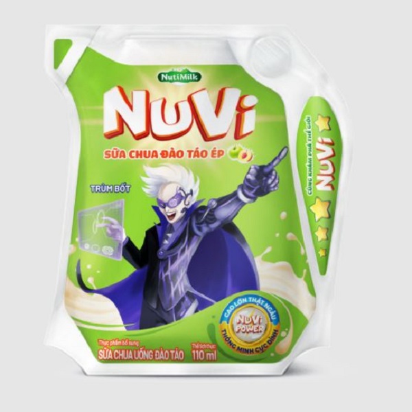 Sữa Chua Uống Nuvi Đào Táo Túi 110Ml