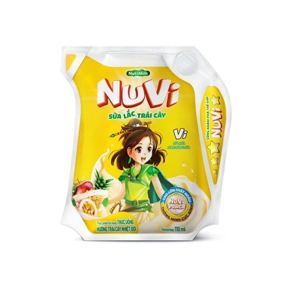 Sữa Lắc Trái Cây Nhiệt Đới Nuvi Túi 110Ml