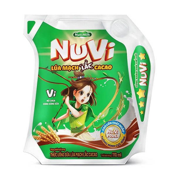 Sữa Lúa Mạch Nuvi Cacao Túi 110Ml