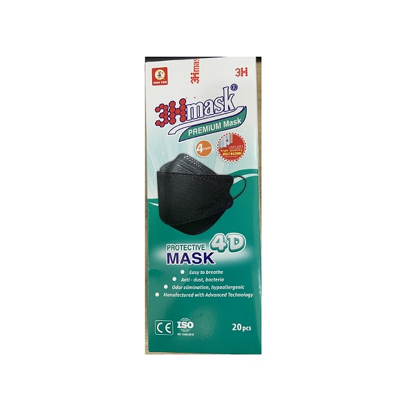 Khẩu Trang 3H 4 Lớp 4D Cc Đen 20C