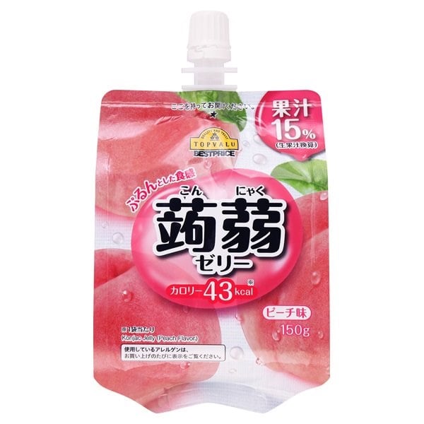 Thạch Trái Cây Uống Topvalu Best Price Vị Nho Đào 150G