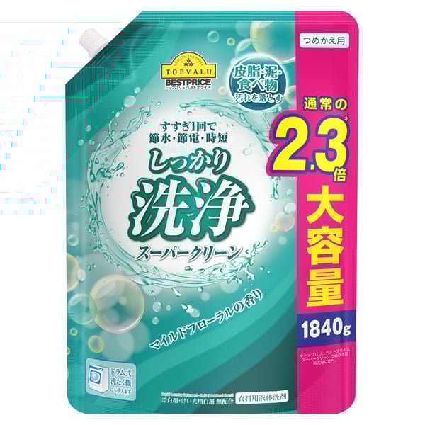 Nước Giặt Siêu Sạch Topvalu Best Price Hương Hoa Thiên Nhiên 1840G