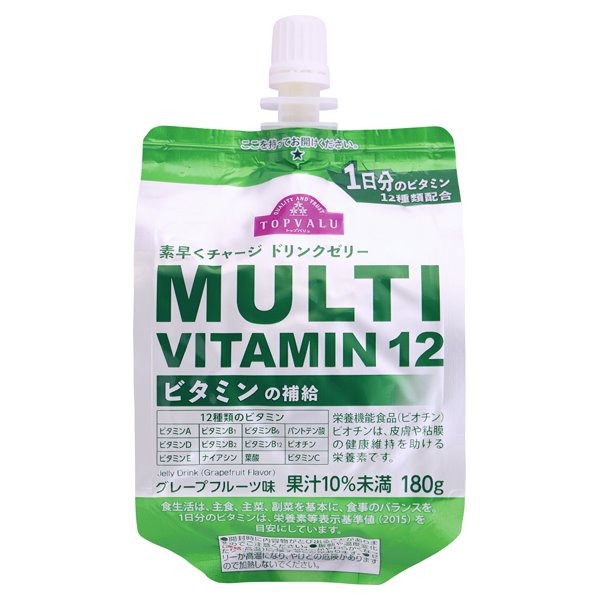 Nước Có Thạch Bổ Sung 12 Loại Vitamin Vị Bưởi Topvalu 180G