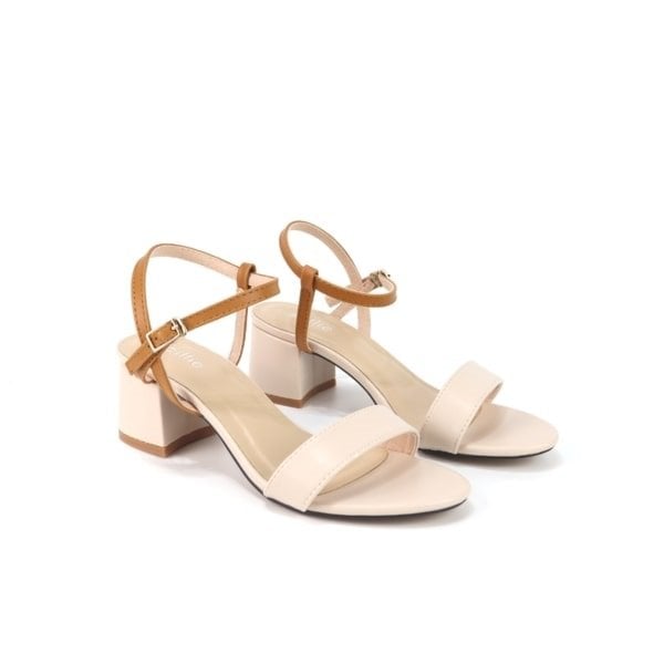 Giày Sandal 6Cm Màu Kem Cillie 1205 (Store 5703)