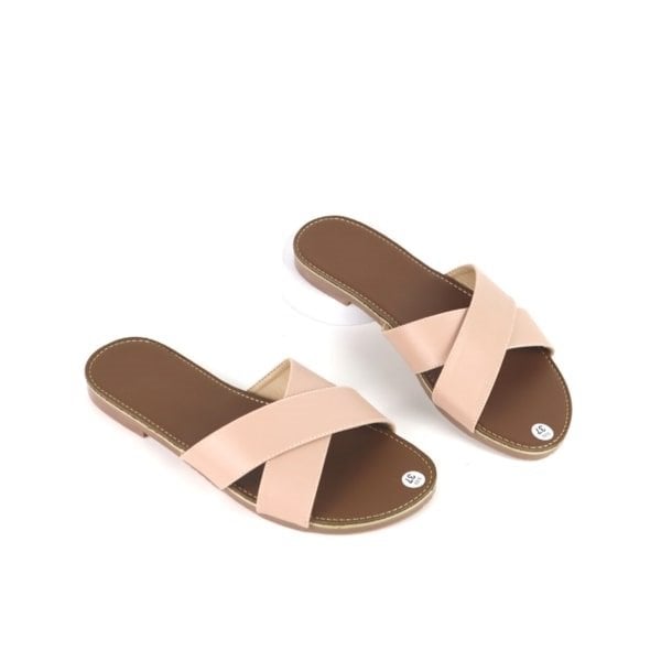 Dép Bệt Quai Chéo Màu Kem Hồng Cillie 2000 (Store 5703)