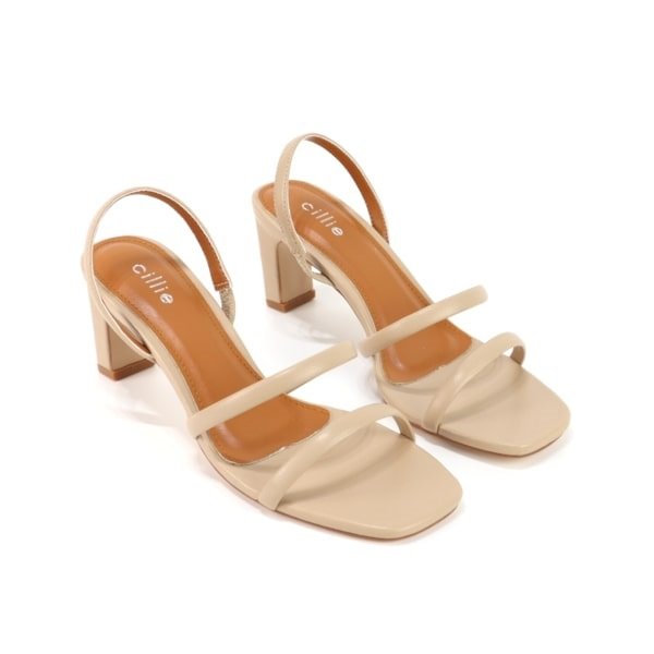Giày Dây Gót Trụ 7Cm Màu Kem Cillie 1166 (Store 5703)