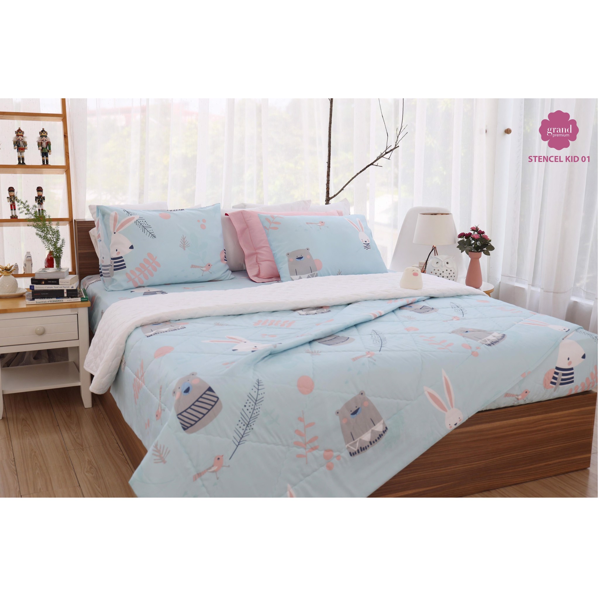 Bộ Ga Chun Chần Tencel Thanh Bình 160*200 Cm