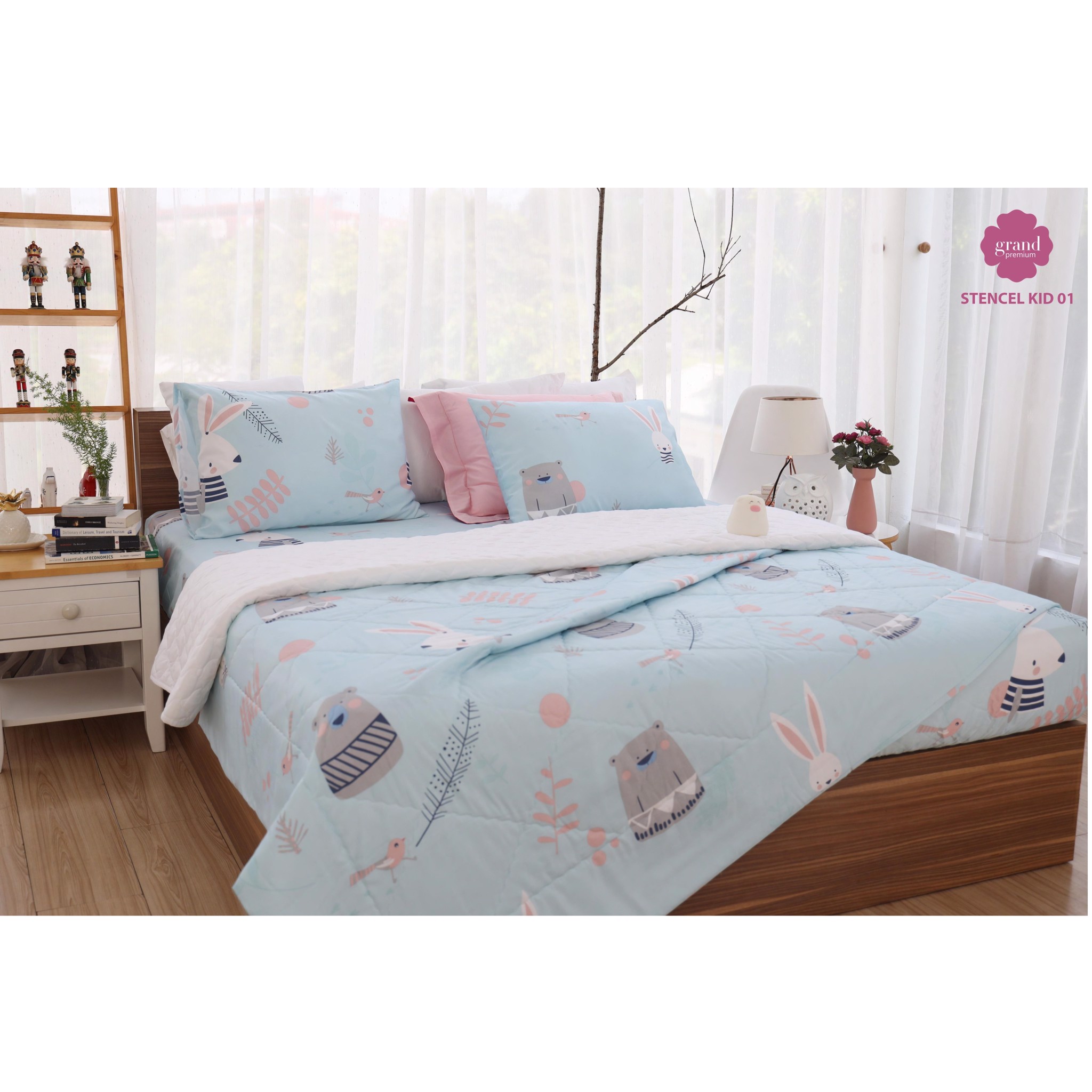 Bộ Ga Chun Chần Tencel Thanh Bình 180*200 Cm