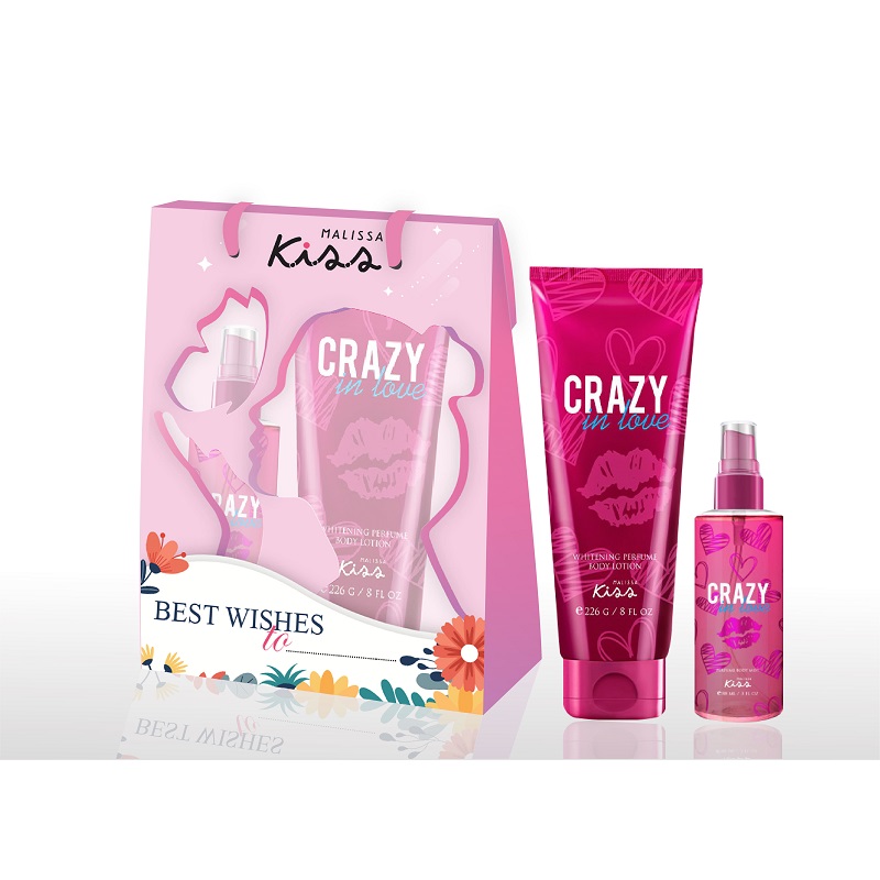 Combo Sữa Dưỡng Thể + Xịt Thơm Nước Hoa M.kiss Crazy In Love 226G