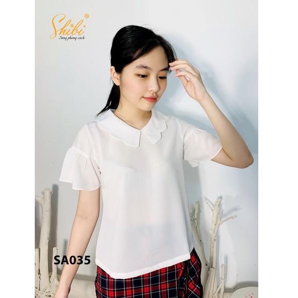 Áo Kiểu Tay Xòe Màu Trắng Shibi Sa035Ae (Store 5703)