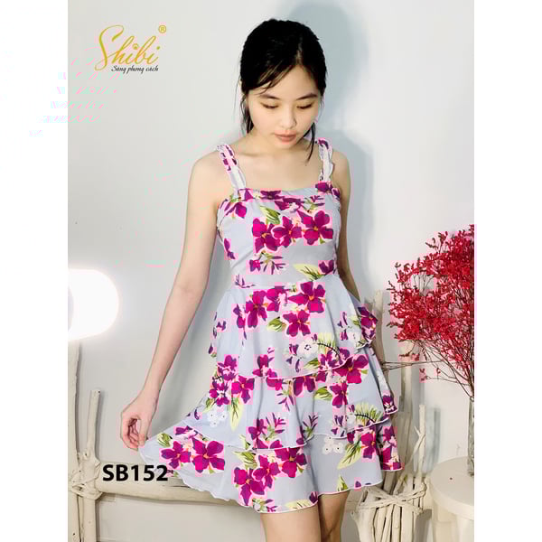 Đầm Tầng Họa Tiết Xám Shibi Sb152Ae (Store 5703)