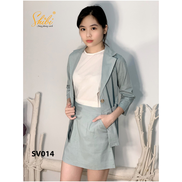 Set Váy Áo Blazer Màu Xanh Shibi Set014 (Store 5703)