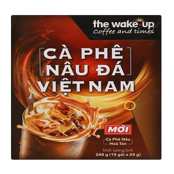 Cà Phê Wake Up Nâu Đá Việt Nam Hộp 240G (10 Gói X 24G)