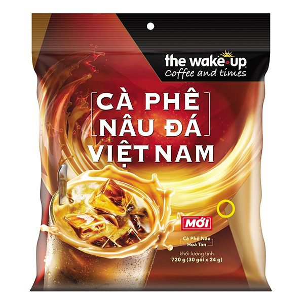 Cà Phê Wake Up Nâu Đá Việt Nam Bịch 720G (30 Gói X 24G)