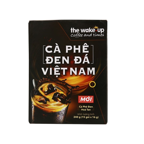Cà Phê Wake Up Đen Đá Việt Nam 240G (15 Gói X 16G)