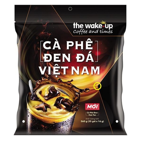 Cà Phê Wake Up Đen Đá Việt Nam 560G (35 Gói X 16G)