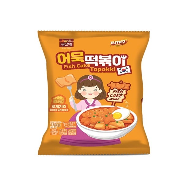 Bánh Gạo Gói Topokki Chả Cá Phô Mai 183G