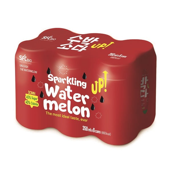 Lốc 6 Lon Soda Vị Dưa Hấu 350Ml