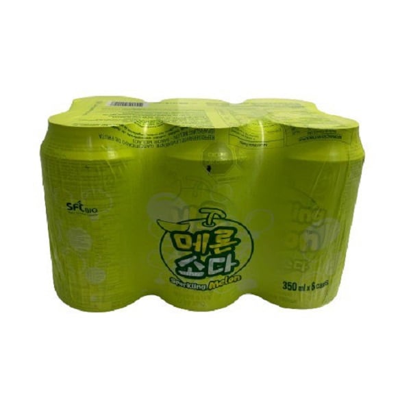 Lốc 6 Lon Soda Vị Dưa Lưới 350Ml
