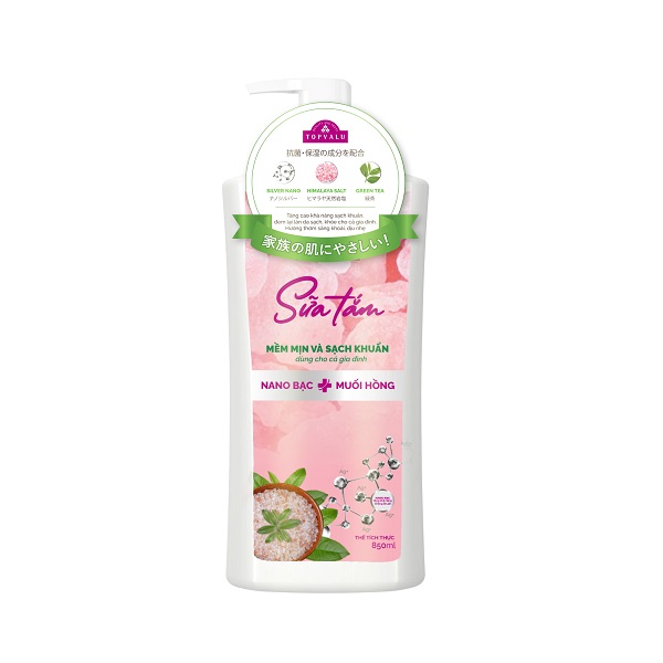 Sữa Tắm Mềm Mịn Và Sạch Khuẩn Topvalu 850Ml