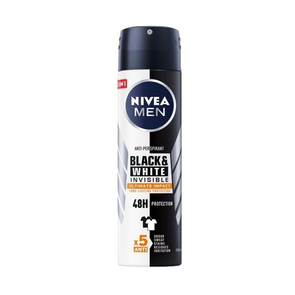 Xịt Ngăn Mùi Ngăn Vệt Ố Vàng Nivea Men Invisible For Black & White 48H Anti - Perspirant Spray 150Ml (Wn)