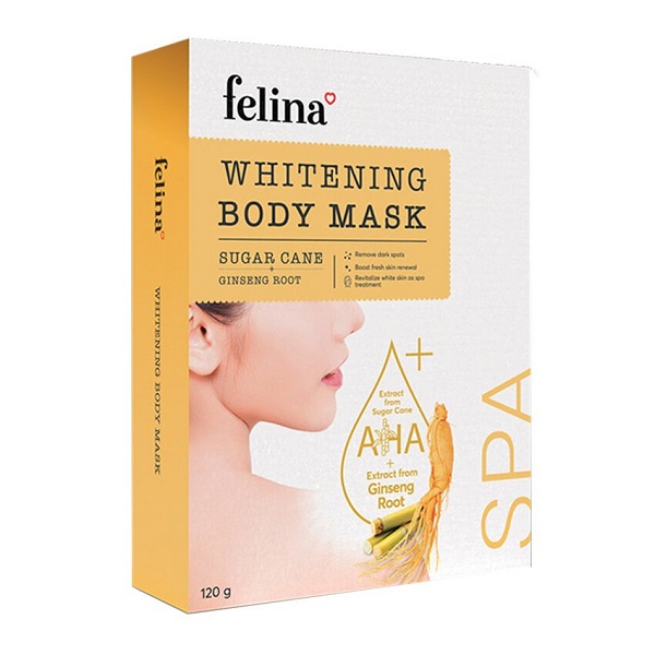 Mặt Nạ Ủ Trắng Chiết Xuất Nhân Sâm Felina Body Whitening Mask Sugar Cane & Ginseng Root 120G (Wn)