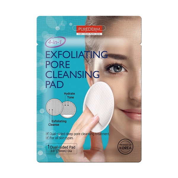 Bông Tẩm Dung Dịch Tẩy Trang & Rửa Mặt 1 Miếng Purederm Exfoliating Pore Cleansing Pad