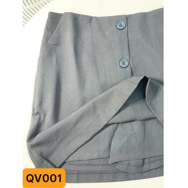 Quần Váy Nút Giữa Shibi Màu Đen Qv001Ae (Store 5703)