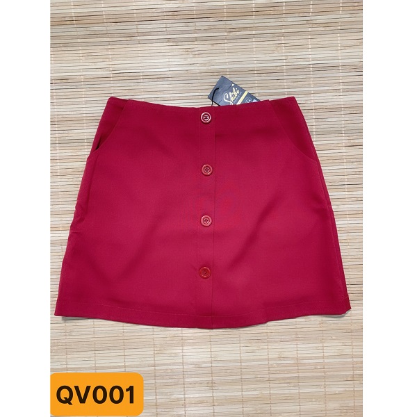 Quần Váy Nút Giữa Shibi Màu Đỏ Qv001Ae (Store 5703)