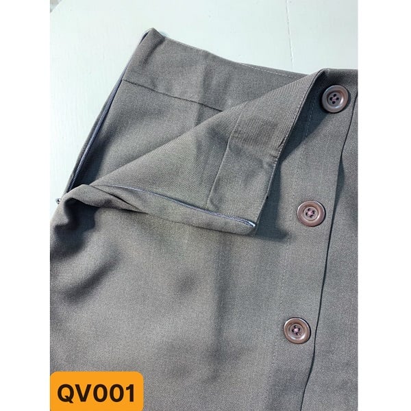 Quần Váy Nút Giữa Shibi Màu Nâu Màu Đen Qv001Ae (Store 5703)