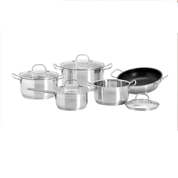 Bộ Nồi Chảo 5 Đáy Inox 304 Nk Fivestar Fbp55D001