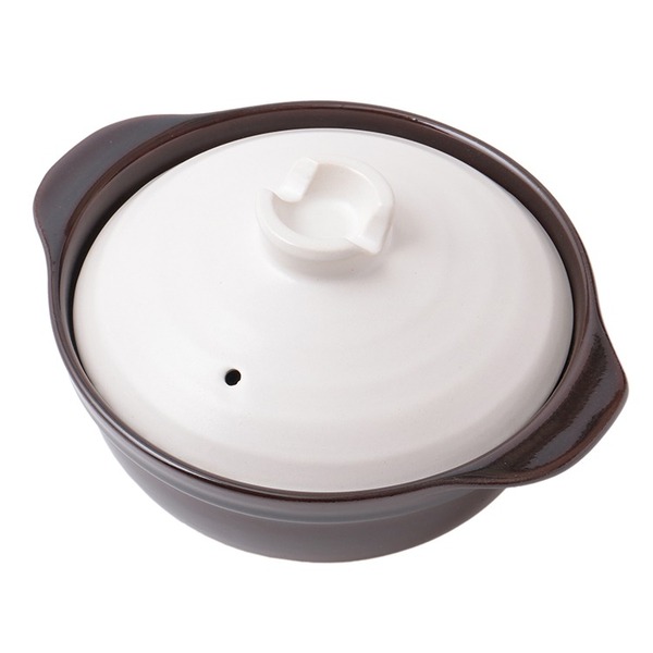 Nồi Đất Nhẹ Số 6 Home Coordy 1.2L Nâu (Nắp Trắng Ngà)